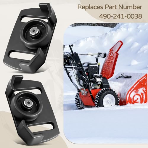 2 Pcs 490-241-0038 Universal Rolling Skid Shoes Wheel for Craftsman MTD Cub Cadet and Most 2-Stage and 3-Stage Snow Thrower Snowblowers, Universal Roller Skid Snow Thrower Shoes