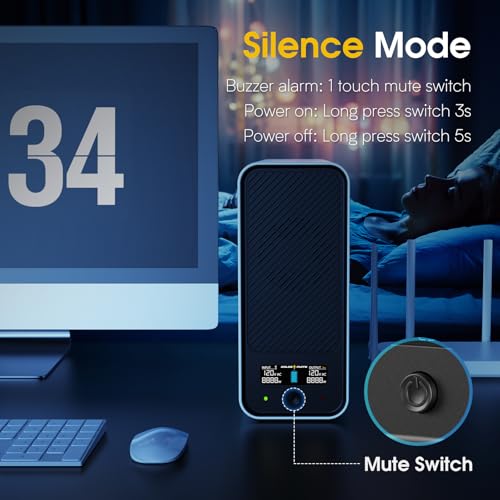 GOLDENMATE 1000VA/600W Lithium UPS Battery Backup and Surge Protector, Backup Battery Power Supply with LiFePO4 Batteries(153.6 Wh), Sinewave UPS System, 10 Years Lifespan, 8-Outlets, LCD Display