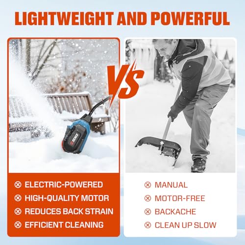 SENIX 12 Amp Electric Snow Shovel | 13-Inch Corded Snow Thrower with 8-Inch Clearing Depth | 480 lbs/Min Removal, 26ft Max Throw Distance for Driveway, Sidewalk, Steps & Patio (STE12-L)