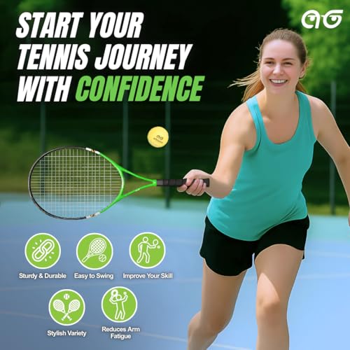 Athletics Geek Teen Tennis Racket Set-27 Inch Tennis Rackets for Beginners and Youth Players-Lightweight Racquets with Carry Bag, Grip Tape, and Ball Offer-Ideal for Boys & Girls Ages 12+