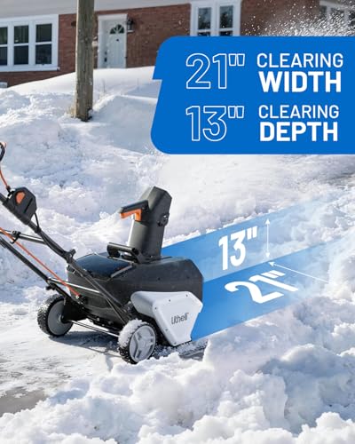 Litheli Cordless Brushless Snow Blower, 20'' 40V Electric Snow Thrower for Driveways, 4.0Ah Battery Included