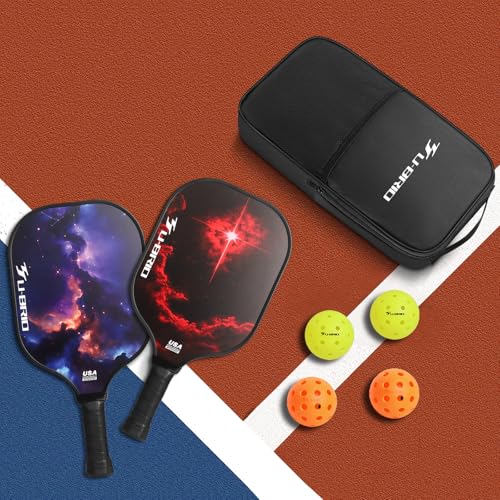 U-BRIO Pickleball Paddles USAP Approved | 16MM Max Sweet Spot | 5-Layer Fiberglass & Edge Guard | PP Honeycomb Shock Absorption | High Forgiveness | Beginner-Friendly Value Bundle
