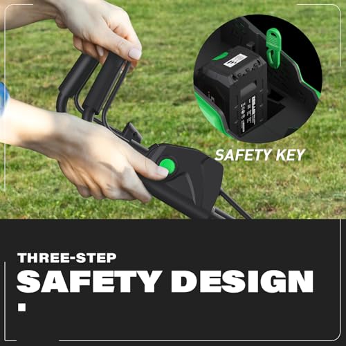 SOYUS Lawn Mower Cordless, 13 Inch 20V Electric Lawn Mowers with Brushless Motor, 5-Position Height Adjustment, 4.0Ah Battery & Charger Included