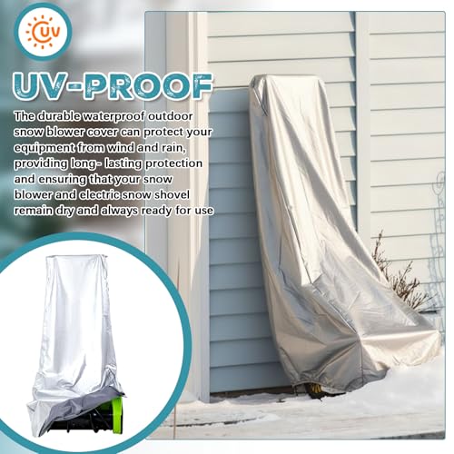 Datanly Extra Large Electric Cordless Snow Shovel Cover Fits 10-16 Inch, 210d Snowblower Cover, Waterproof, Heavy Duty, Indoor, Outdoor, Fit Most Electric Cordless Snow Shovel, 74 x 25 x 39 Inch