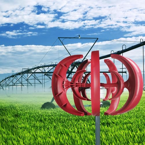 balurukt 4500W Wind Turbines Generator,12V 5-Blade Vertical Axis Wind Turbines Generator Kit,Electricity Producer Equipment Red,for Home Hybrids Streetlight Use, Fast Delivery from USA Red
