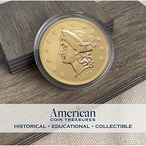 1849 P Liberty $20 Double Eagle Tribute by American Coin Treasures - Gold-Layered Mint State Collectible Display Piece