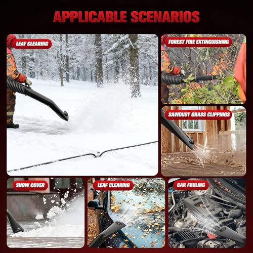 TDH Gas Backpack Leaf Blower, 2-Stroke Handheld Snow Blower with 665 CFM & 205 MPH High Power for Commercial Lawn Care, Yard Debris & Snow Removal,Red