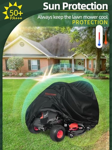 Eventronic Riding Lawn Mower Cover, 54" Lawnmower Covers For Outdoor, 420D Polyester Oxford Lawn Mower Cover Waterproof Heavy Duty, Riding Lawn Tractor Cover