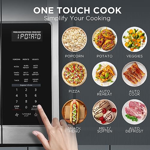 BLACK+DECKER EM044KB19 Over The Range Microwave Oven with One Touch, 1000 Watts, 400 CFM and Auto Cooking, OTR 1.9 Cu.ft