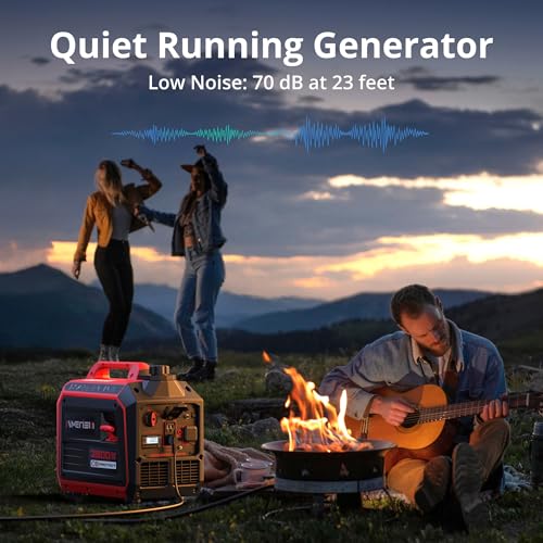 AMERISUN 3800W Gas Powered Portable Inverter Generator, Quiet Generator with CO Sensor ECO Mode, Parallel Capable Long Run Time EPA Compliant for Tailgating Home Camping Emergency Use Lightweight