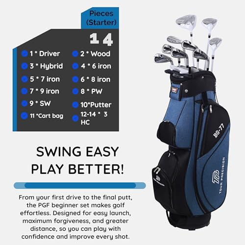 PGF Labs Women's Gold TP BG-77 Complete Golf Club Package Set [14-Pieces][Flex: Regular] [Hand: Left] [Length: Standard]