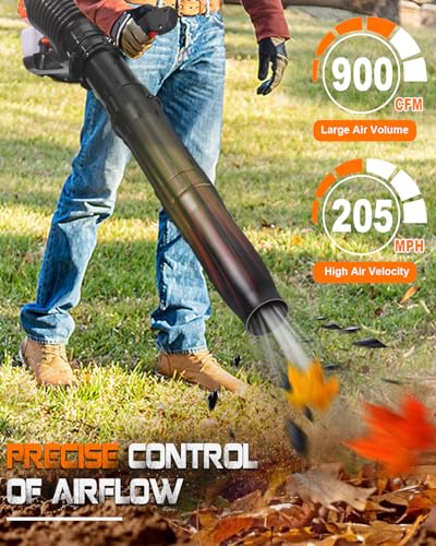 Getell 80cc Gas Backpack Leaf Blower, 900CFM 206MPH 2-Stroke Engine, Heavy-Duty Leaf & Snow Blower for Lawn, Garden & Commercial Use (853 EZ)