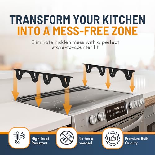 Linda’s Essentials Stainless Steel Stove Gap Covers (2 Pack) Adjustable Length 13.8" to 27.5" Stove Gap Covers Stainless Steel, Steel Adjustable Stove Gap Covers, Counter, Oven & Stove Gap Filler