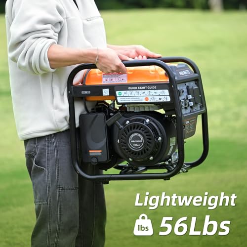 Oxseryn Power Equipment 4400 Watts Inverter Generator Gas Powered, Portable Open Frame Generator, Low Noise with ECO Mode, RV Ready, Emergency Home Backup