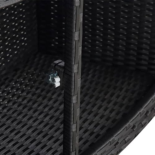 'vidaXL Hot Tub Surround in Stylish Black Poly Rattan - Durable with Built-in Storage, Cutout for Power Pack, Suitable for Heavy Traffic