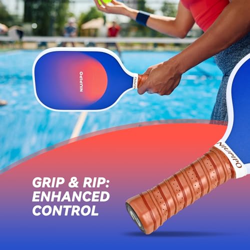 Niupipo Pickleball Paddles - Carbon Fiber Pickleball Paddle Set of 2 with Advanced Friction Coating Paddle Face & Enhanced Sweet Spot, Comes with 4 Balls, 2 Overgrips & a Pro Carry Bag