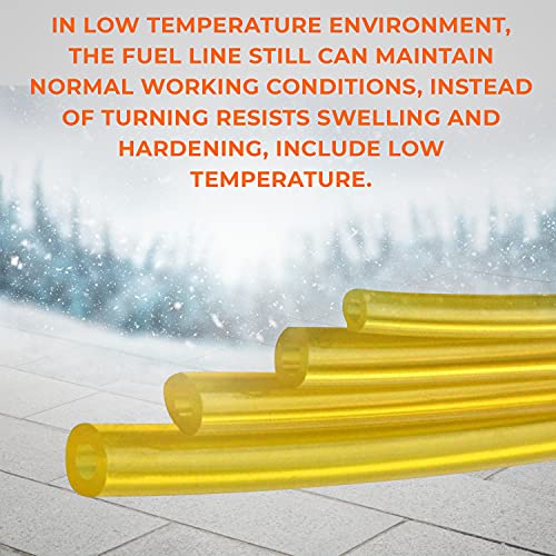 4 Sizes Petrol Fuel Gas Line Pipe Hose Tubing For String Trimmer Chainsaw Blower Lawn Mower and other Power Tools For 2 Cycle Small Engine Poulan, Craftman and more (Yellow 4PC)