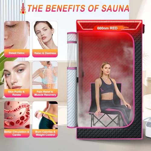 STEECA Portable Infrared Sauna Box for Home, Steam Sauna Tent with 1300W 3L Steamer, Full Body Relaxation for Indoor Use