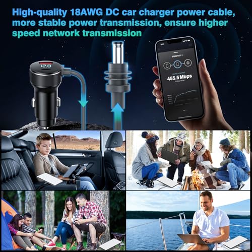 3-in-1 Starlink Mini Cable 10ft/3m, High Speed Charging USB C/USB A Ports, 12-48V Starlink mini car Charger to DC Cable Waterproof Accessorys