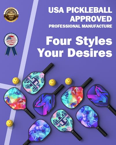 16-Piece Pickleball Paddle Set - 16 Premium Wood Rackets with 4 Portable Carry Bags, Lightweight Design & Ergonomic Grip, Suitable for Players of All Levels (Men, Women, Beginners to Advanced)