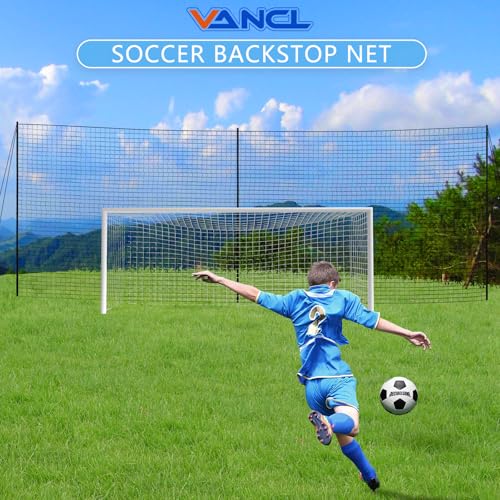 VANCL Socket Ball Stop Net with Posts - 1.75 Inch Barrier Net for Tennis, Volleyball, Pickleball