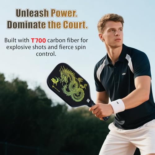 Pickleball Paddles Set of 2 – Lightweight Carbon Fiber Pickleball Paddles, Durable 2 Paddles + 4 Outdoor Balls + Bag, Best for Beginner & Pro