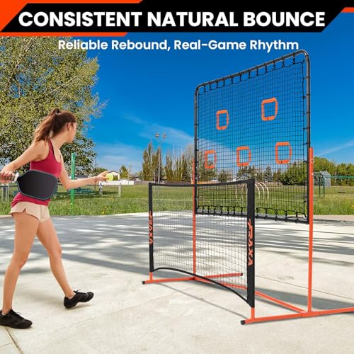 Fraxa Pickleball Rebounder Training Equipment - Pickleball Net for Solo Practice Drives Dinks Volley Accuracy - Portable for Outdoor Driveway Backyard Indoor Garage