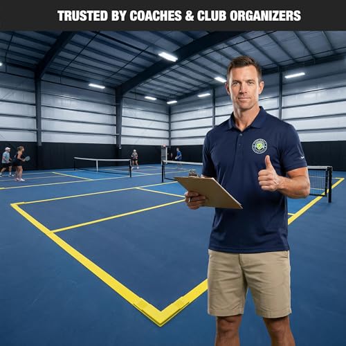 Jisucute Magnetic Portable Pickle Court Marking Kit, Temporary Pickleball Court Lines, Pickleball Court Lines System in Standard Court Dimensions, No Measuring Needed, Net Not Included