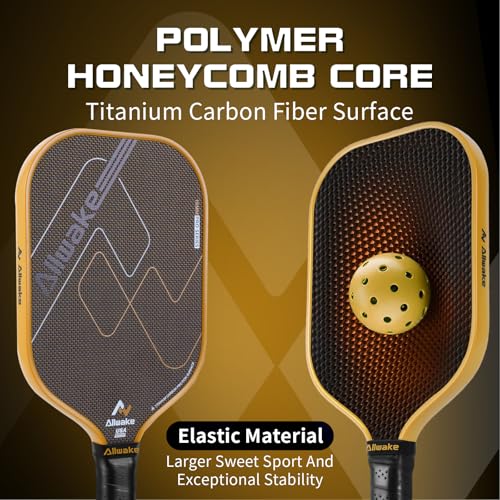 Pickleball Paddles, 3K Titanium Hybrid Carbon Fiber Pickleball Paddles Set, USAPA Approved Elite Control & Power Pickleball Paddle with 16mm Honeycomb Core, Ergo Sweatproof Grip & 360° Edge Protector