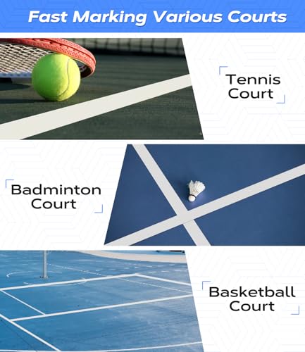 Mibhuvan Pickleball Court Tape 230ft - Heavy Duty White Cloth Tape for Temporary Court Lines | Indoor/Outdoor Sports Line Marking with Strong Adhesion