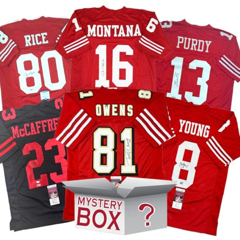 Autographed/Signed San Francisco Football Jersey Mystery Box with PSA JSA or Beckett COA