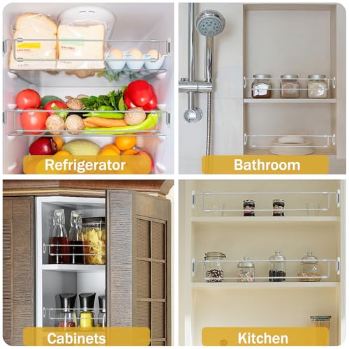 Eudaemiles 2 Pack RV Fridge Bars, Refrigerator Tension Rods, 12.44"-22.63" Adjustable, Stainless Steel RV Fridge Accessories for Camper Refrigerator, Kitchen, Cupboard, Bookshelf