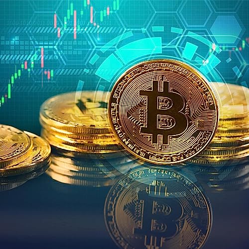 Cosbur 15Pcs Bitcoin Coin, Bitcoin Commemorative Coin, Blockchain Cryptocurrency, Collectible Coin with Protective Case, Gold Bitcoin Tokens, Home and Office Decoration (Gold)