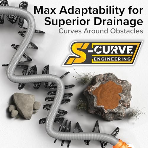 Camco Sidewinder 15-Ft RV Sewer Hose Support - Features Flexible Telescoping Design for Avoiding Obstacles & Deep Cradles Secure RV Sewer Hose - Out-of-The-Box Ready & Folds for RV Storage (43043)
