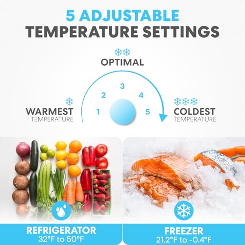 Simpli-Magic 10 Cu.Ft. Fridge with Freezer – Double Door Compact Refrigerator for Office, Dorm, Bedroom, Garage – Adjustable Thermostat, Large Capacity, Stainless Steel Finish