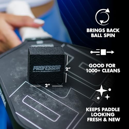 Professor Pickleball Carbon Cleaner, Premium Pickleball Paddle Eraser for Raw Carbon Fiber Paddles, Effortless Residue Removal, Quick & Effective, Eliminates Ball Residue, Dirt, Scratches