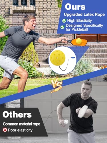 High Elasticity Pickleball Trainer - Double Upgraded Match Buddy Pickleball Rebounder with 164FT Rope & 2 TPR Balls, Durable Outdoor Indoor Training Aid Solo Practice Accessories for Beginner