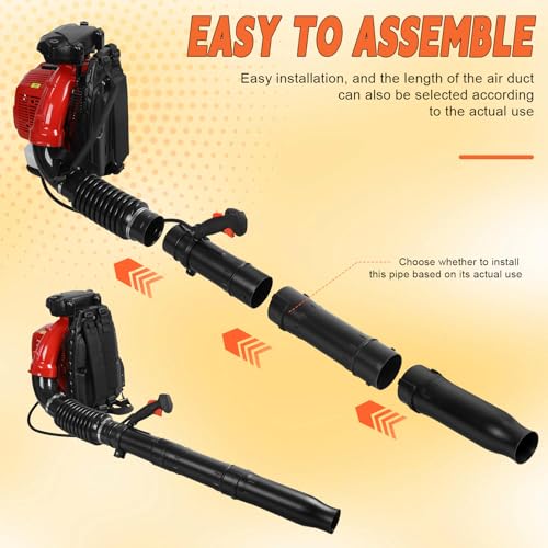 Gas Powered Backpack Leaf Blower 75.6cc 2-Stroke, 850 CFM Airflow & 200 MPH Wind Speed Yard Blower for Leaves, Snow & Outdoor Cleanup