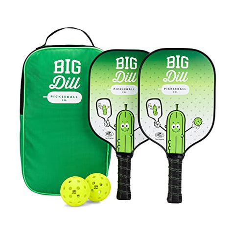 Original Carbon Fiber Pickleball Paddles Set with 2 Paddles, 2 Pickleb – Big Dill Pickleball Co.
