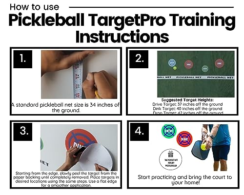M EXPLORE MOJA Pickleball Rebounder Training: Adhesive Targets for Pickleball - Transform Any Wall Into A Court - Improve Your Game - Set of 3 Removable Vinyl Targets