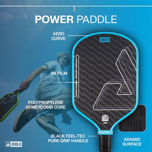 Hyperion Double Vision 16mm Pickleball Paddle - Signature Paddle Shape - Aramid Surface for Softer Responsive Touch - SK Film for Reduce Vibration - USAP Approved - NFC Chip Enabled