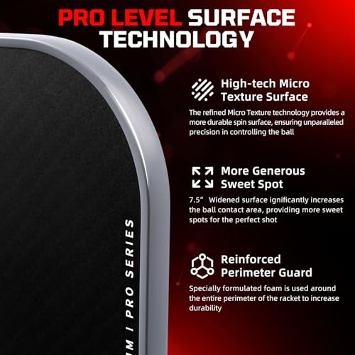 BAGAIL Pickleball Paddles, USAPA Approved Fiberglass Surface Pickleball Set, Lightweight Pickle Ball Rackets with 4 Balls, 1 Bag, Designed in California for Traction and Stability - 2 Pack, Gray