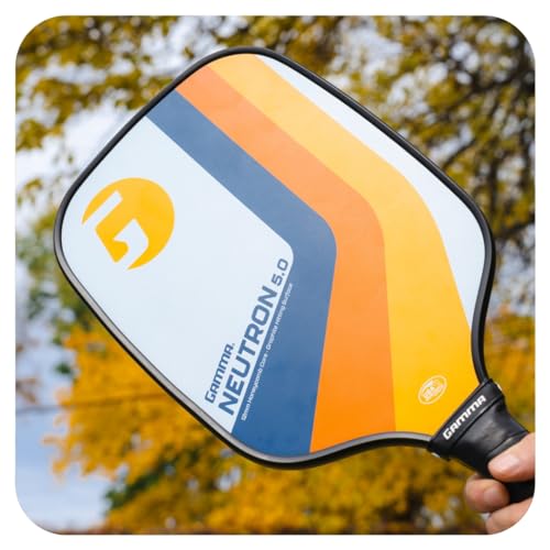 Gamma Sports 5.0 Pickleball Paddle, Graphite Pickleball Paddle with Polypropylene Core and Honeycomb Grip, Blue and Orange, 4 (1/8)