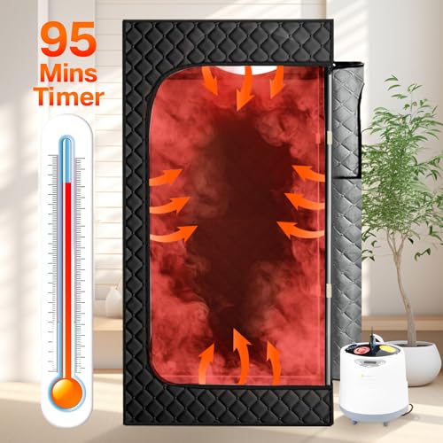 Joezhe Infrared Sauna Box,Portable Steam Sauna Tent for Home,Personal Sauna Room with Remove Control,at Home Sauna Full Body,1200W 3L,with Infrared Iight, for Women&Men