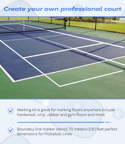Mibhuvan Pickleball Court Tape 230ft - Heavy Duty White Cloth Tape for Temporary Court Lines | Indoor/Outdoor Sports Line Marking with Strong Adhesion