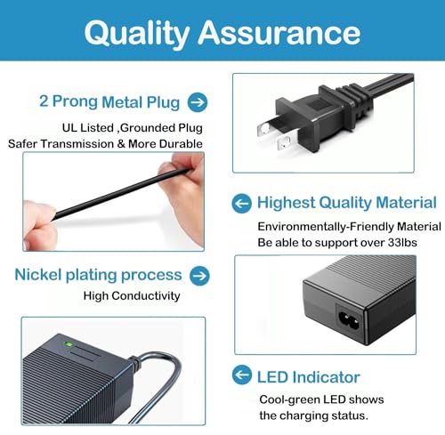 MJPOWER 90W Universal AC Adapter Charger for Portable Power Station 300W to 600W Jackery/Bluetti/Anker/Rockpals/ALLWEI/EnginStar/CHAFON/Powkey/BALDR/Westinghouse Solar Generator Power Supply Cord