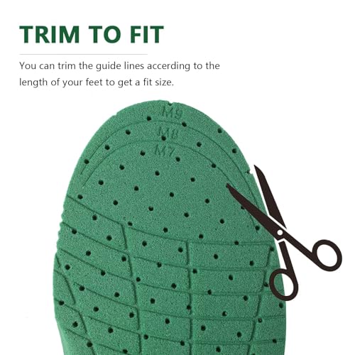 CCSOFTIME Insoles for Men and Women Replacement Shoe Inserts for Comfort Shock Absorption Breathable Shoe Liners for Running Walking, Hiking, Working, Trim to Fit Black W12-15/M10-13
