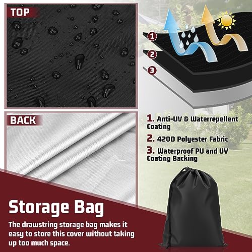 Outdoors Lawn Mower Cover Waterproof Heavy Duty Push Lawn Mower Covers Storage Tear-Resistant, UV Protection Universal Fit with Drawstring & Cover Storage Bag, Waterproof Lawnmower Covers for Outdoor