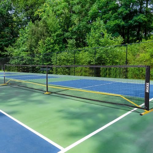 VEVOR Portable Pickleball Net System, 22FT Regulation Size Net, Weather Resistant Steady Metal Frame & Strong PE Net, Outdoor Game Sports Net with Carrying Bag, Easy Setup, Play in Backyard Driveway