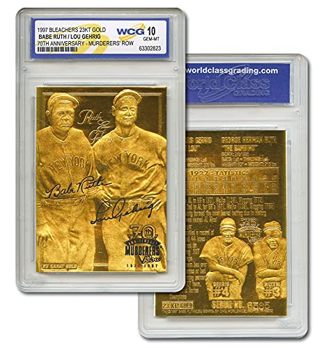 Bleachers Babe Ruth & Lou Gehrig 23KT Gold Collectible Baseball Card GEM Mint 10